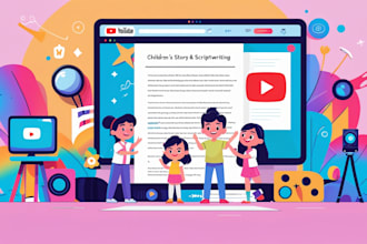 write children script, screenplay,  story book for you tube show, tv animations
