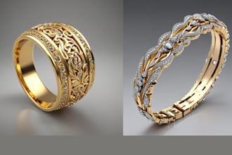 stunning 3d jewelry design for printing , rendering