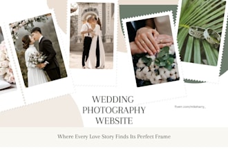 design photography wedding engagement bridal website with booking features