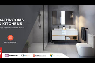 design website, landing page design for bathroom and kitchen renovation