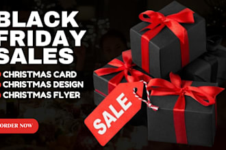 design black friday sales, flyer, christmas card