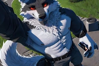 create and upload vrchat avatar, furry character fursona vr vroid model, vtuber