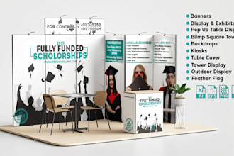 design trade show booth, exhibition stand and backdrop