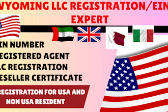 register US wyoming llc trademark ein for USA dubai and other non USA resident