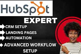 create hubspot landing pages, sales funnels, and email automation