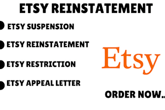 reinstate suspended or restricted etsy account through appeal letter