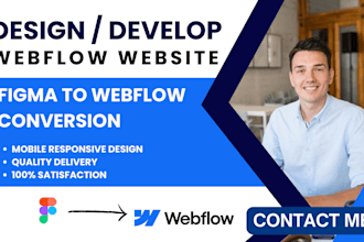 create webflow landing page, redesign webflow website figma to webflow developer