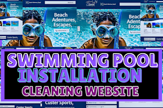 pool cleaning website, swimming pool installation website, home cleaning website