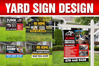 design custom yard signs for real estate, construction, pressure washing or any
