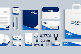 company logo design and complete brand identity with a full custom branding kit