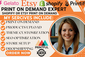 setup shopify print on demand store printify printiful etsy seo etsy shopify pod