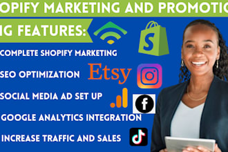 complete shopify marketing ecommerce promotion, tiktok shop, boost shopify sales
