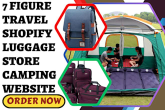 design travel accessories shopify luggage store vacation store camping website