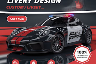 design livery of police, ems, cars of fivem, gta v