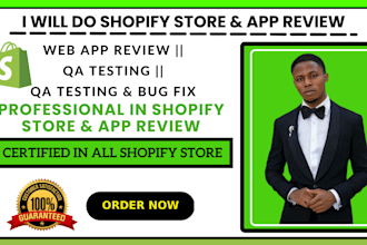 shopify app review web app review QA app testing with USA stores test analyze