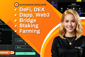 blockchain developer dapp web3 dex defi staking farming bridge evm solana