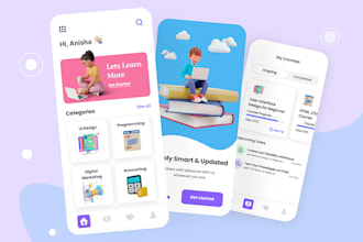 build elearning app, kids learning app, online course app, lms website