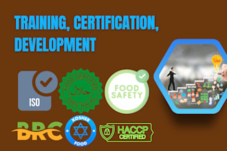 provide training and certification docs for iso, fssc, halal, and brc standard