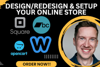 design redesign and setup your square online bandcamp opencart weebly store