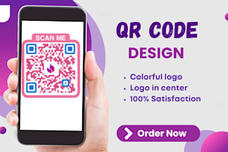 create a professional and simple custom qr code with logo