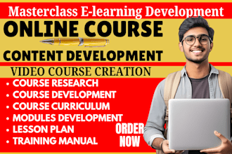create online course content ,course development, course curriculum for schools