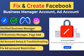 fix and form verified fb business manager and ad account