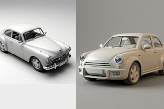 do 3d car modeling, car design, tank model, aerospace, gtav  for game, printing