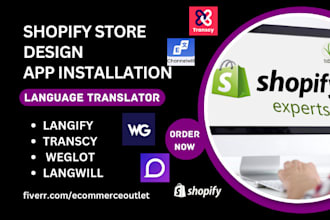 setup language translator on shopify store using langify transcy weglot langwill