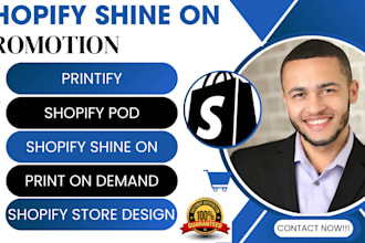 customized shopify shine on store via shopify store design printify pod
