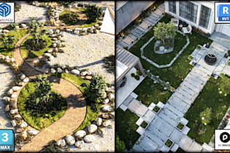 do 3d renderings for landscape design, pool, garden, patio, backyard and terrace