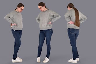 build up 3d character in blender,uv map,3d baked texture,rig,animation,rendering