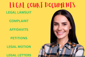 draft ready to file pleadings, motions, responses and legal opinion