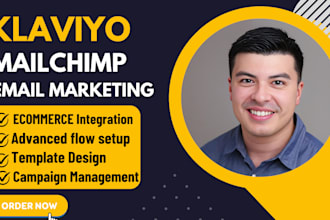 setup mailchimp klaviyo email marketing flows, campaign  for ecommerce store