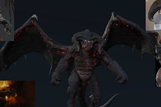 3d alien creatures 3d monster vampire zombie realistic model for game, animation