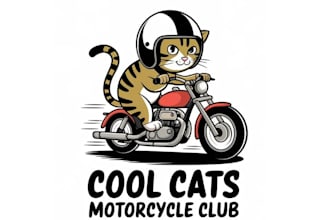 design unique motorcycle club cartoon logo
