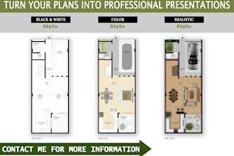 redraw and enhance 2d floor plans