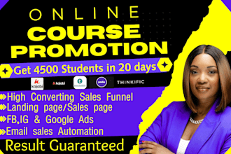 do udemy online course promotion, kajabi course marketing thinkific sales funnel