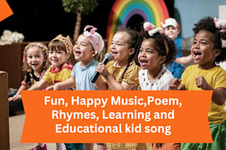 write, sing, produce kid song, children song, nursery rhyme, lullaby for youtube