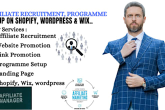 create shopify affiliate program, wordpress, wix, affiliate recruitment