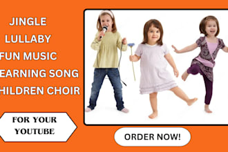 sing and produce kid song, jingle, educational and children choir song