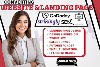 build godaddy website and redesign strinkingly website design seo optimization