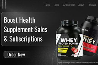 converting health supplement marketing funnel to increase sales and subscription