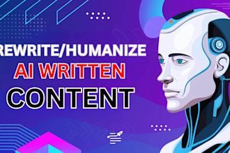 professionally rewrite humanize ai content edit, plagiarism check, paraphrase,