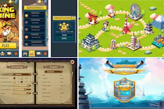 do perfect 2d game UI and assets