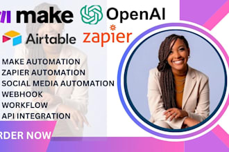 set up make com automation, made com integration,zapier, webhook,API integration