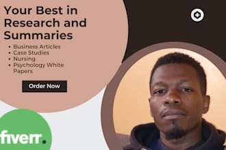 handle business, nursing and psychology research and summaries