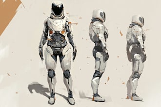 make a sci fi character design illustration for you