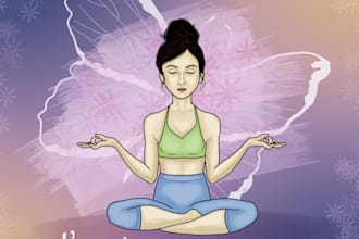 draw yoga pose, workout, fitness illustrations