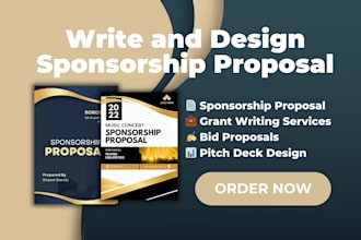 write, design sponsorship proposal letter grant writing bid proposal pitch deck