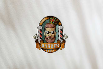 design barber shop, hair salon, fitness, and website logo